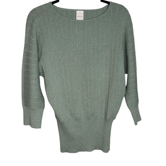Madeleine Seafoam Sparkle Knit Sweater Size 4 - Picture 1 of 10